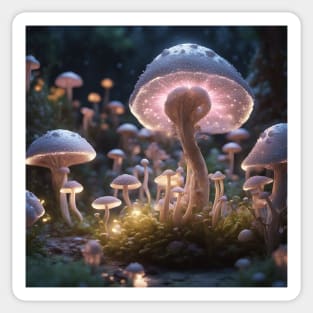 Magic Fantasy Mushroom Garden Sticker